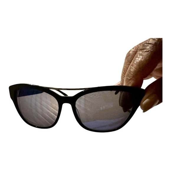 BCBG MAXAZRIA 55/16/140- BLACK Frames Blue Lens Semi-Cat Eye Sunglasses Women - Picture 8 of 11